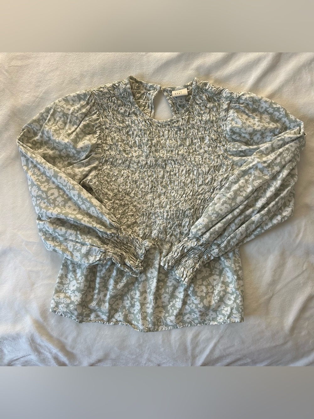 A New Day Floral Smocked Blouse – Size Small